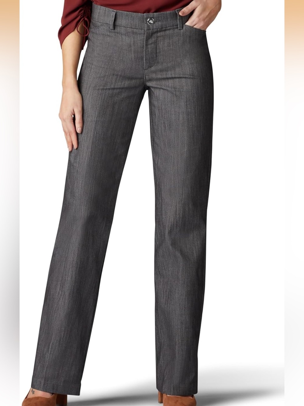 NWT Lee Ultra Lux Comfort Flex Motion Trouser Gray Pants 10M